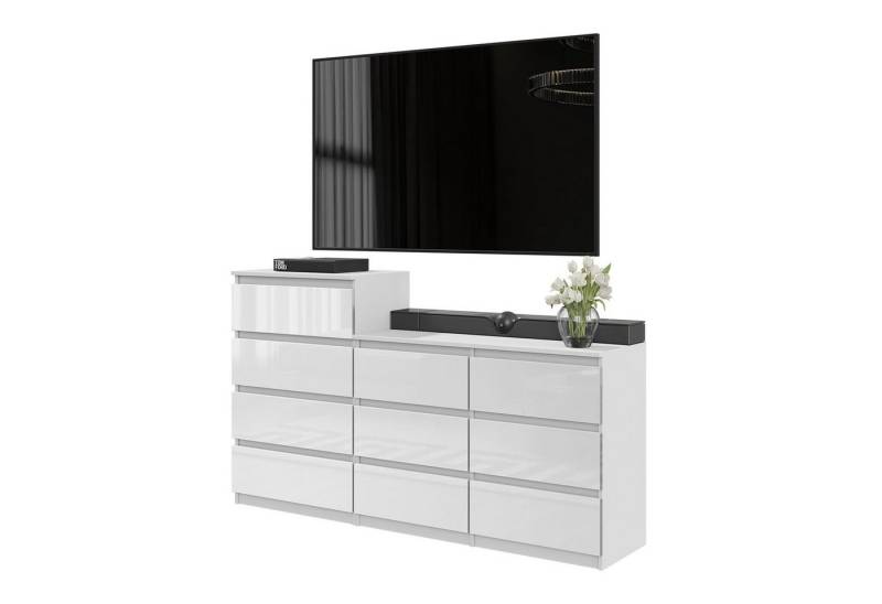 Furnica Kommode GABRIEL 6+4 Schubladen-Weiß Matt H92cm B160cm T33cm Furnica Kommode GABRIEL 6+4 Schubladen-Weiß Matt H92cm B160cm T33cm von Furnica