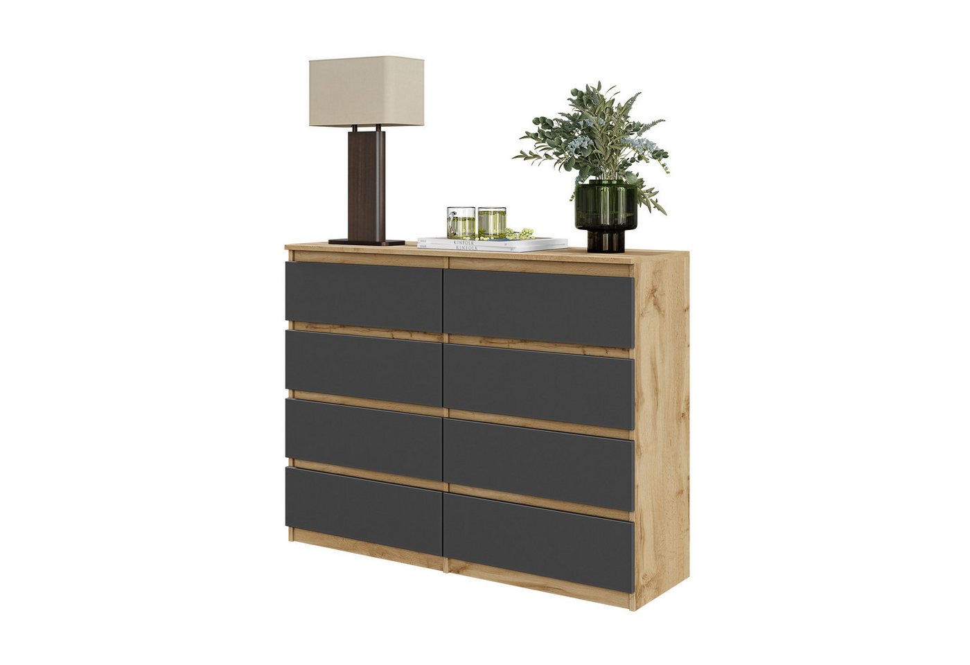 Furnica Kommode GABRIEL 8 Schubladen-Votan Eiche H92cm B120cm T33cm Furnica Kommode GABRIEL 8 Schubladen-Votan Eiche H92cm B120cm T33cm von Furnica