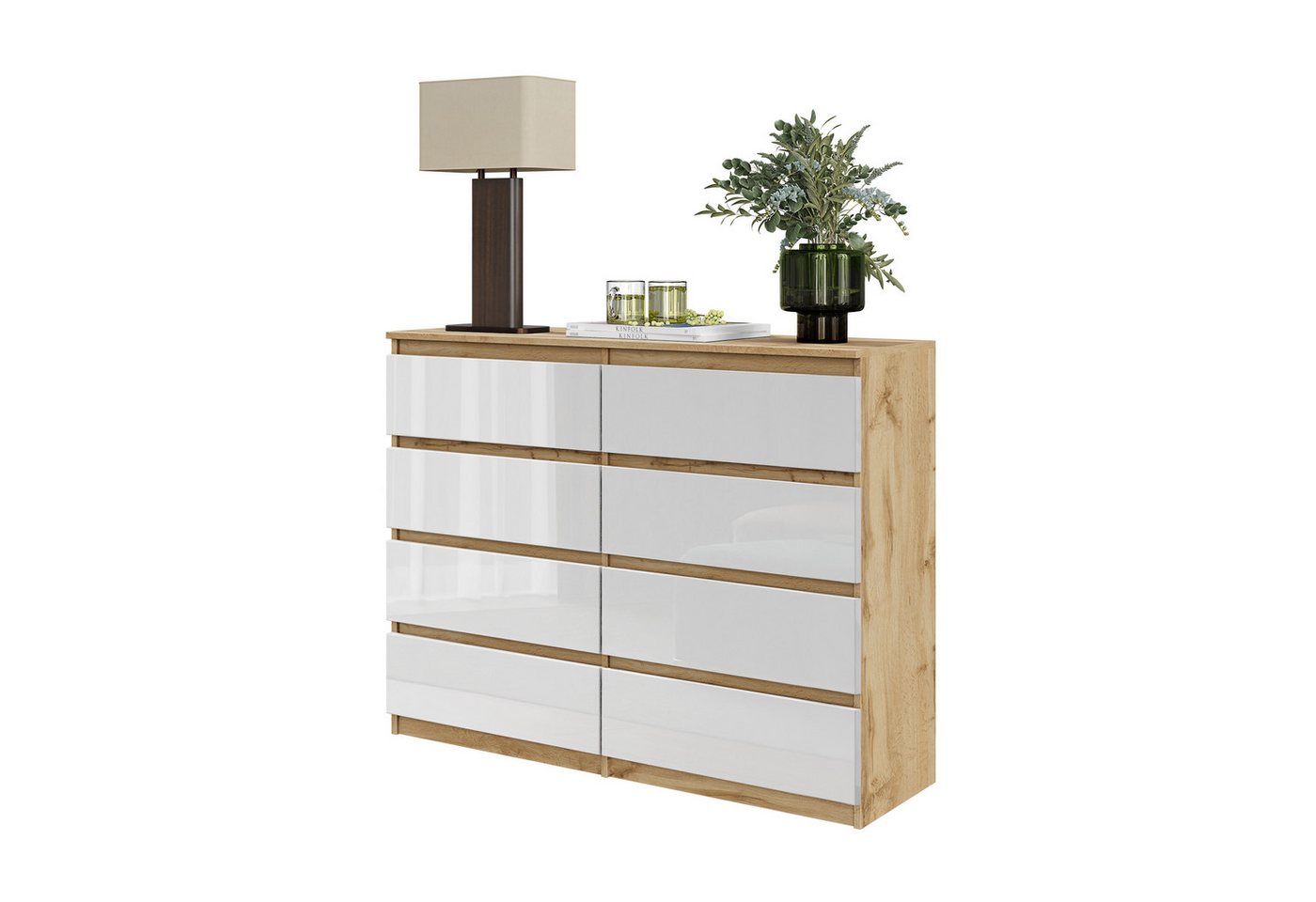 Furnica Kommode GABRIEL 8 Schubladen-Votan Eiche H92cm B120cm T33cm Furnica Kommode GABRIEL 8 Schubladen-Votan Eiche H92cm B120cm T33cm von Furnica