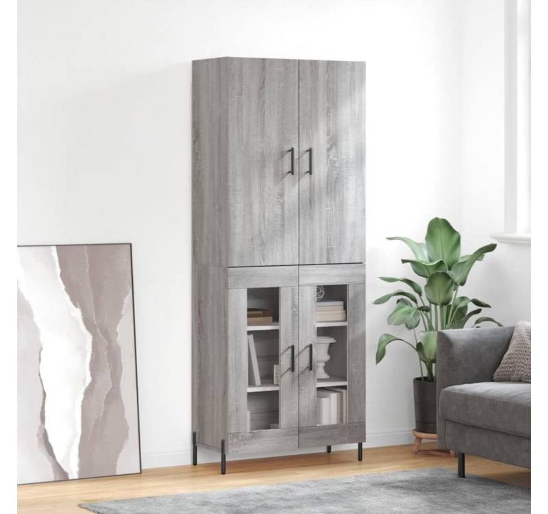 furnicato Sideboard Highboard Grau Sonoma 69,5x34x180 cm Holzwerkstoff (1 St) von Furnicato