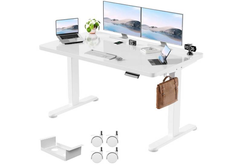 Furnicopia Schreibtisch Höhenverstellbar mit einer 25 mm dicken einteiligen Tischplatte (4-fache Höhenspeicherfunktion, Zweimotorantrieb und Tragfähigkeit über 100 kg Tischplatten-Tiefe ab 70 cm) von Furnicopia