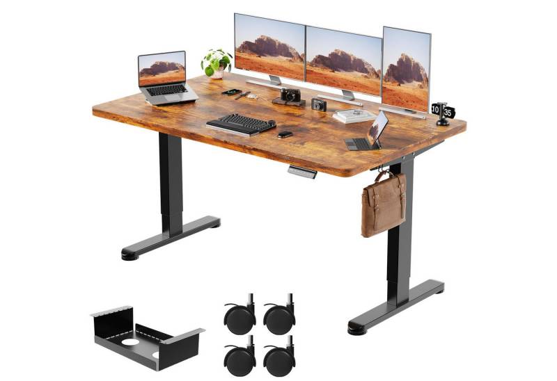 Furnicopia Schreibtisch Höhenverstellbar mit einer 25 mm dicken einteiligen Tischplatte (4-fache Höhenspeicherfunktion, Zweimotorantrieb und Tragfähigkeit über 100 kg Tischplatten-Tiefe ab 70 cm) von Furnicopia