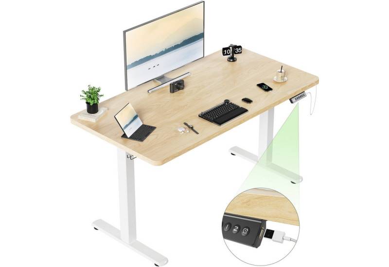Furnicopia Schreibtisch Höhenverstellbarer mit USB-Ladefunktion und Wecker-Erinnerung (2 Höheneinstellungen 5 Farben und 6 Größen fur eine Vielzahl von Arbeits- und Lernumgebungen) von Furnicopia