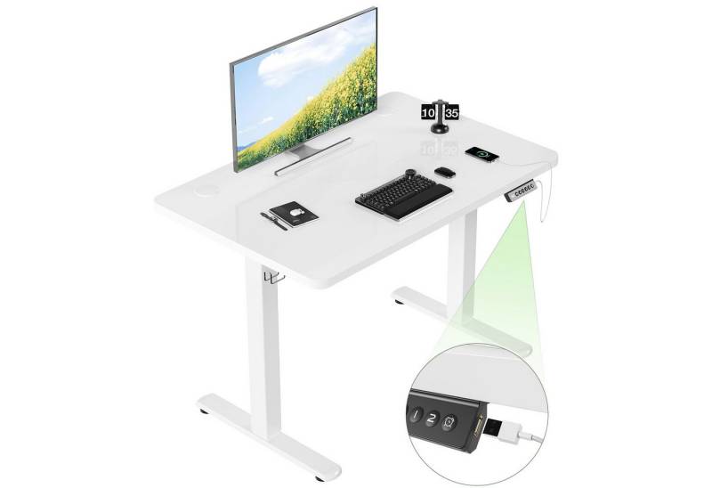 Furnicopia Schreibtisch Höhenverstellbarer mit USB-Ladefunktion und Wecker-Erinnerung (2 Höheneinstellungen 5 Farben und 6 Größen fur eine Vielzahl von Arbeits- und Lernumgebungen) von Furnicopia