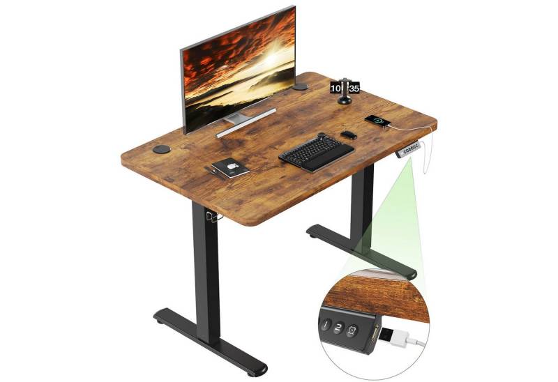 Furnicopia Schreibtisch Höhenverstellbarer mit USB-Ladefunktion und Wecker-Erinnerung (2 Höheneinstellungen 5 Farben und 6 Größen fur eine Vielzahl von Arbeits- und Lernumgebungen) von Furnicopia