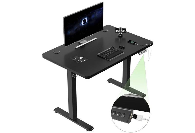 Furnicopia Schreibtisch Höhenverstellbarer mit USB-Ladefunktion und Wecker-Erinnerung (2 Höheneinstellungen 5 Farben und 6 Größen fur eine Vielzahl von Arbeits- und Lernumgebungen) von Furnicopia