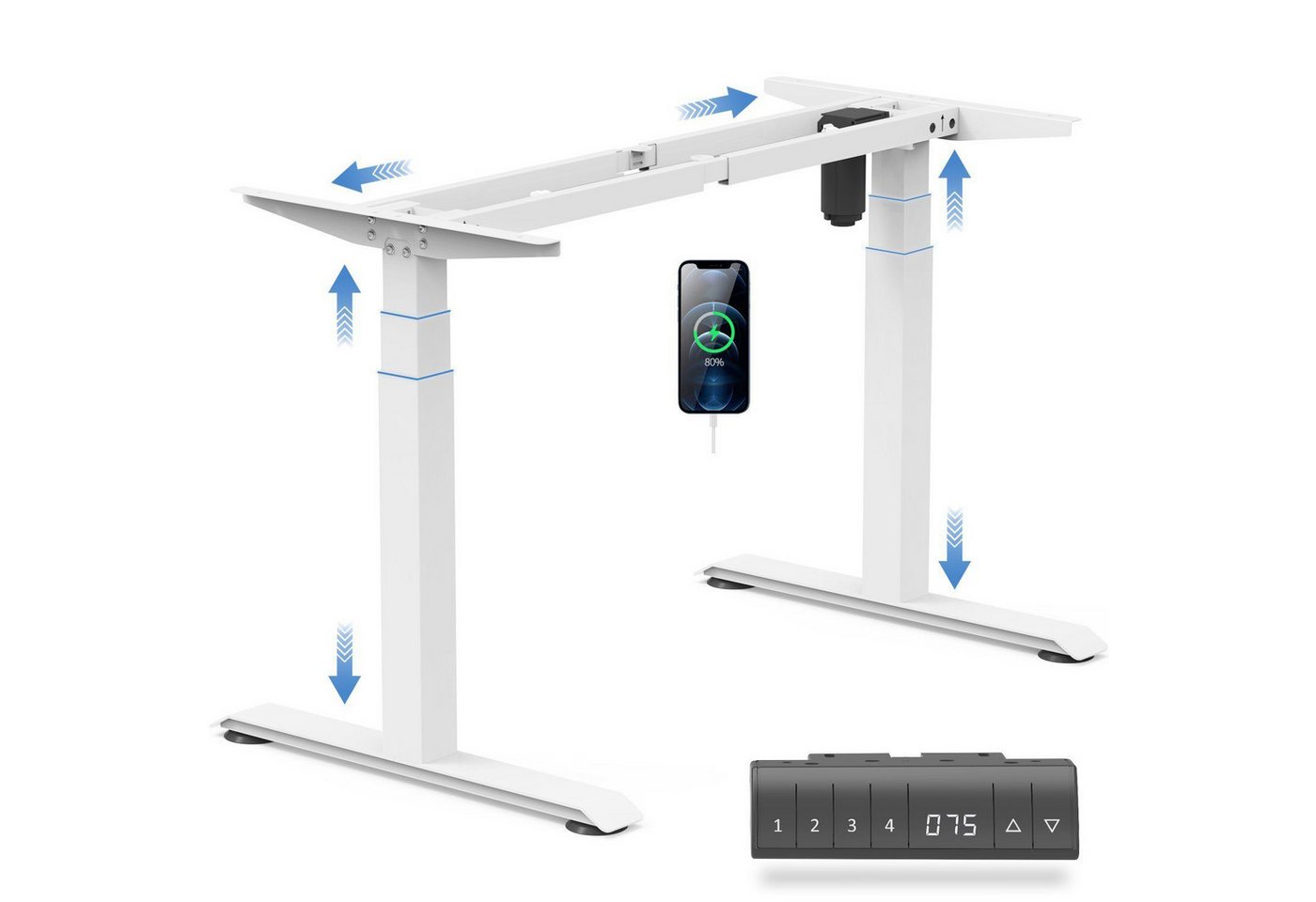 Furnicopia Schreibtisch Verstellbarer Höhenbereich 74-133 CM Höhenverstellbar in 3 Stufen Furnicopia Schreibtisch Verstellbarer Höhenbereich 74-133 CM Höhenverstellbar in 3 Stufen von Furnicopia