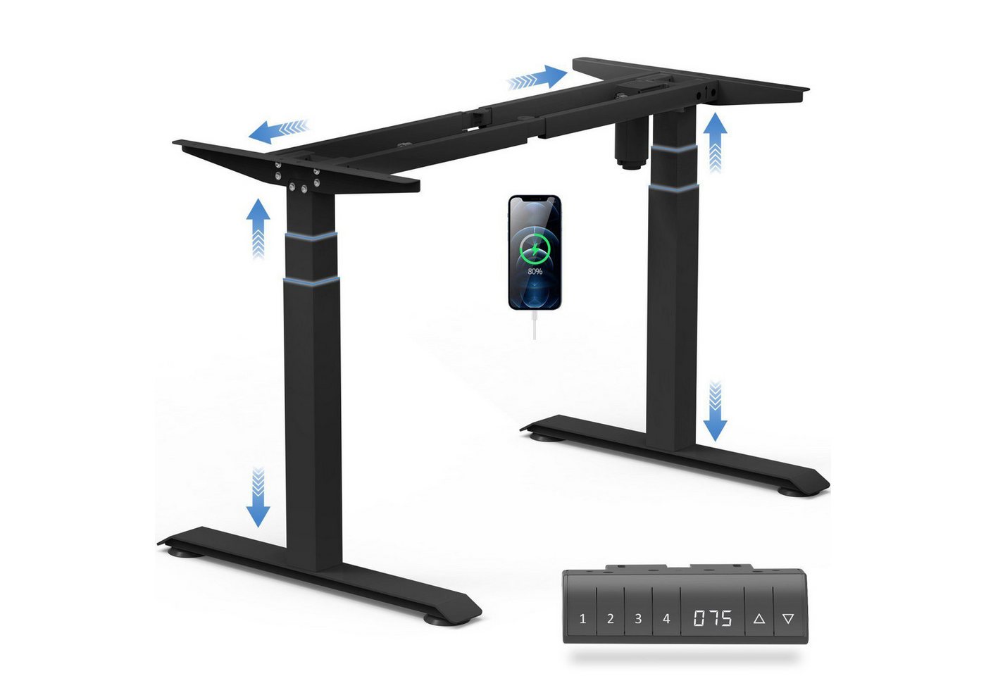 Furnicopia Schreibtisch Verstellbarer Höhenbereich 74-133 CM Höhenverstellbar in 3 Stufen Furnicopia Schreibtisch Verstellbarer Höhenbereich 74-133 CM Höhenverstellbar in 3 Stufen von Furnicopia