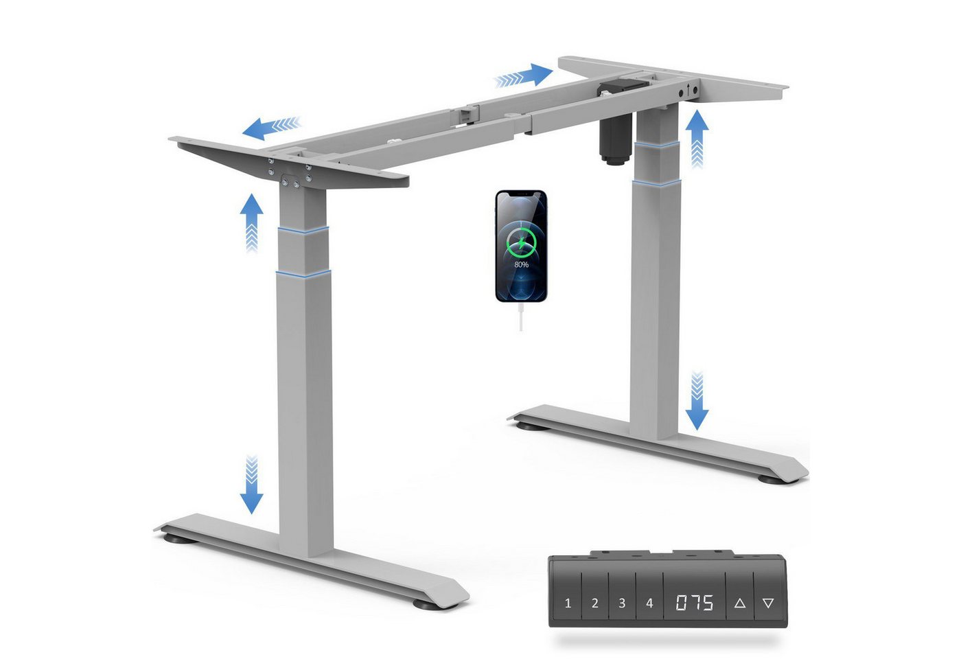 Furnicopia Schreibtisch Verstellbarer Höhenbereich 74-133 CM Höhenverstellbar in 3 Stufen Furnicopia Schreibtisch Verstellbarer Höhenbereich 74-133 CM Höhenverstellbar in 3 Stufen von Furnicopia