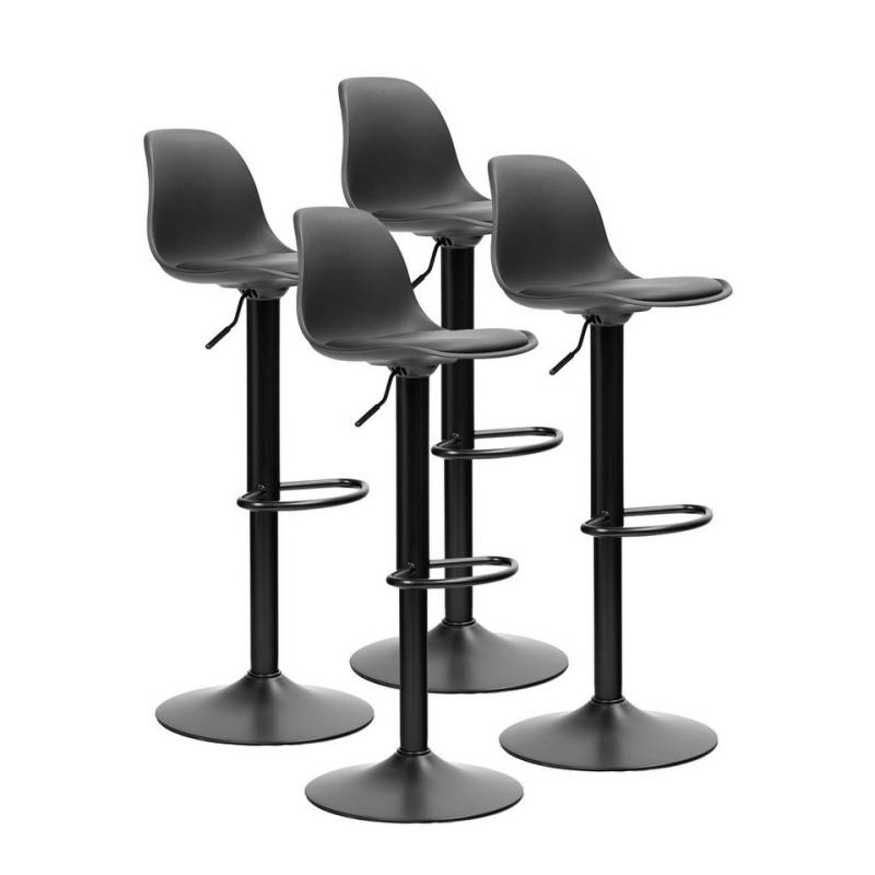 Furnify Barhocker RUNDA Höhenverstellbarer Kunstleder-Barstuhl mit Rückenlehne (4 St), Höhenverstellbar und drehbar von Furnify