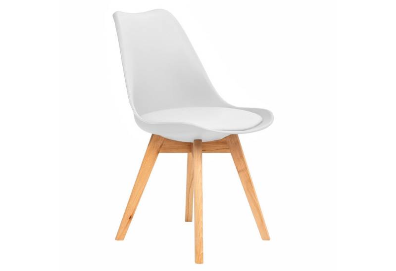 Furnify Esszimmerstuhl Küchenstuhl BJÖRN Skandinavischer Stuhl mit PU-Kissen & Holzbeinen (1 St), mit Rückenlehne von Furnify