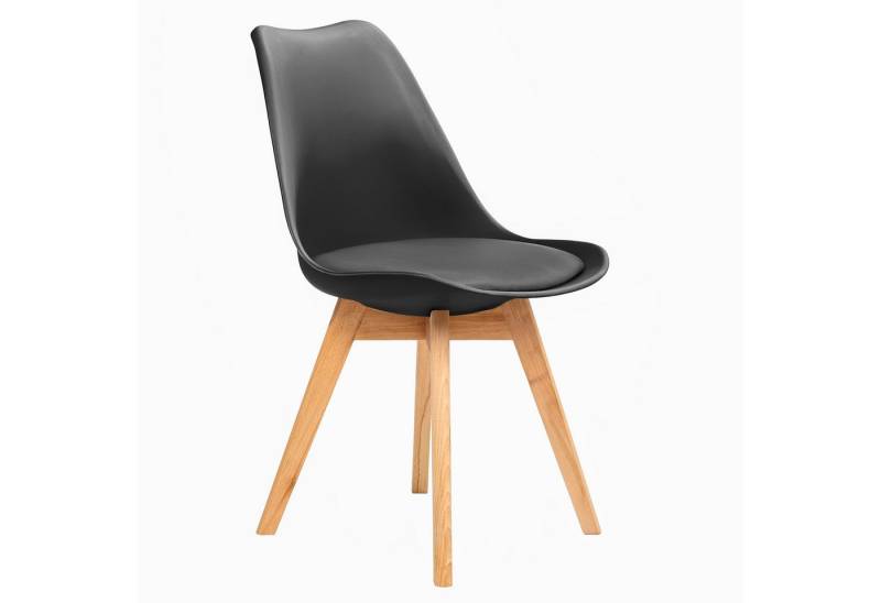 Furnify Esszimmerstuhl Küchenstuhl BJÖRN Skandinavischer Stuhl mit PU-Kissen & Holzbeinen (1 St), mit Rückenlehne von Furnify