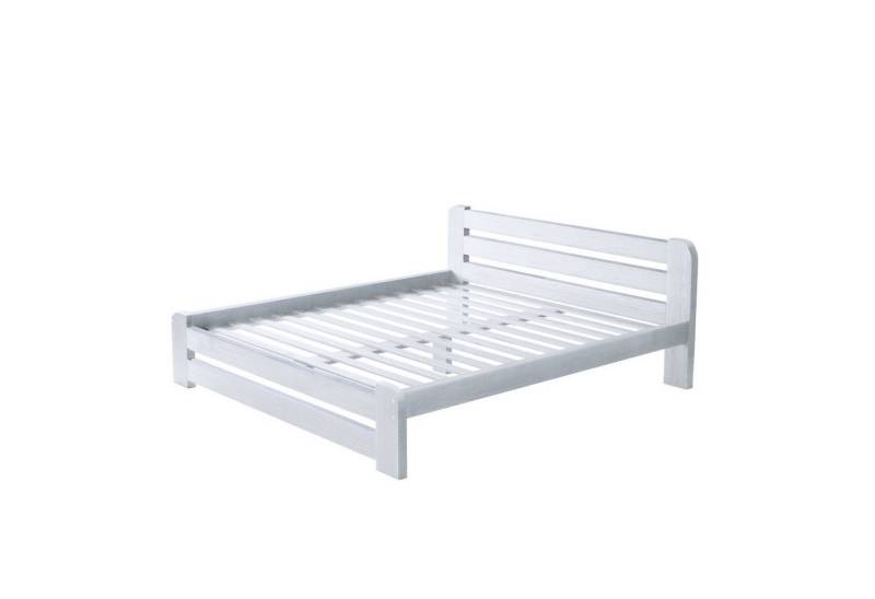 Furnify Holzbett Holzbett futtonbett bettgestell bett Weiß 140x200 Ohne Matratze von Furnify