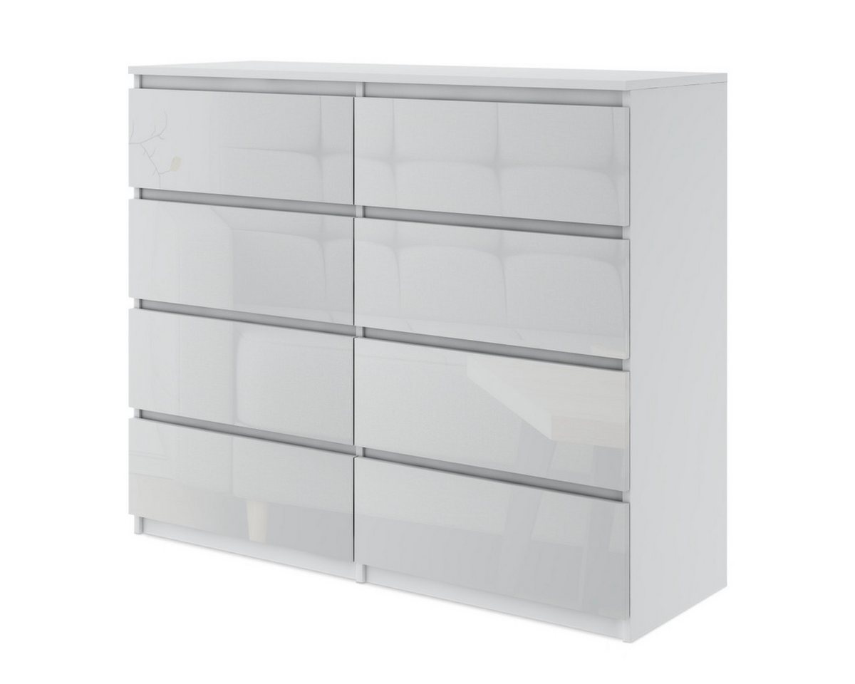 Furnify Kommode Schöne moderne Kommode 120 cm mit 8 Schubladen in Weiß Furnify Kommode Schöne moderne Kommode 120 cm mit 8 Schubladen in Weiß von Furnify