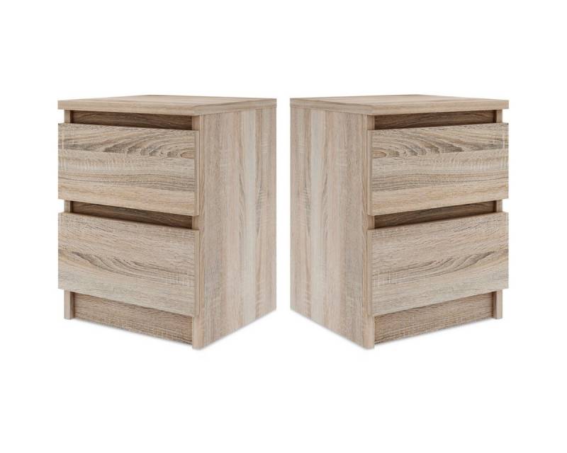 Furnify Nachttisch 2er Set schöne Nachttische mit 2 Schubladen in zwei Farben FURNIFY von Furnify