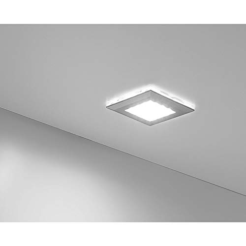 Furnika LED Leuchte Square 2 | 3er Set dimmbar; Aufbauleuchte 3x1,2W kaltweiß, alufarbig von Furnika