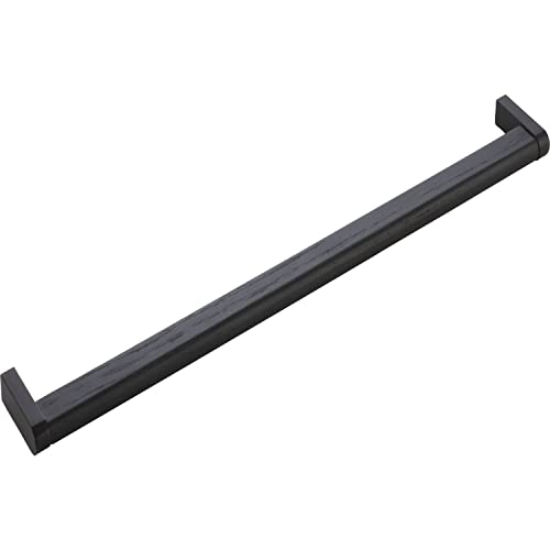 Furnipart Griff Holz Metall Crossing LA320 - Möbelgriff aus Metall und Holz - Sockel Metall, Griff Holz, Zinkdruckguss/Esche schwarz matt von Furnipart