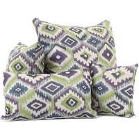 Modern Killim Aztex Shaped Muster Lila Grün Stoff Gefüllt Kissen & Bezug - 4 Größen Erhältlich British Handmade Nur Kissenbezug von FurnishingFabrics