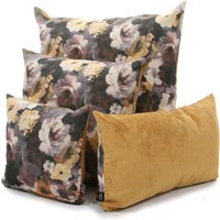 Neu Bedrucktes Samt Blumenmuster Braun Gelb Farbe Stoff Kissen - 4 Größen Erhältlich Kissenbezug Nur British Handmade von FurnishingFabrics