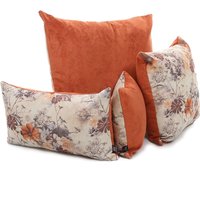 Neu Bedrucktes Samt Blumenmuster Orange Farbe Stoff Kissen - 4 Größen Erhältlich Kissenbezug Nur British Handmade von FurnishingFabrics