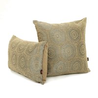 Neu Weich Azima Modern Planet Runde Muster Braun Silber Glanz Stoff Handgemachte Kissen - 4 Größen Erhältlich Inklusive Füllkissen von FurnishingFabrics