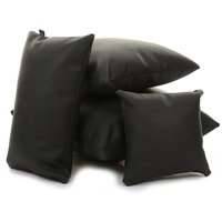 Neue Schwarze Farbe Kunstleder Wildleder Stoff Kissen - 4 Größen Erhältlich Inklusive Füllkissen British Handmade von FurnishingFabrics