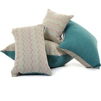 Neue Weiche Gewebte Chenille Multi Farbige Petrol Muster Dünne Chevron Stoff Kissen - 4 Größen Erhältlich Inklusive Füllkissen von FurnishingFabrics