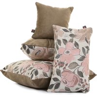 Neue Weiche Gewebte Chenille Textur Natürliche Braun Rosa Farbe Blumenmuster Kissen - 4 Größen Erhältlich Nur Kissenbezug von FurnishingFabrics