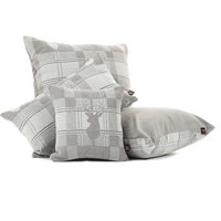 Neue Weiche Gewebte Chenille Weiß Grau Hirsch Kopf Karomuster Stoffkissen - 4 Größen Erhältlich Nur Kissenbezug von FurnishingFabrics