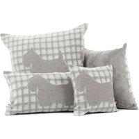 Neue Weiche Gewebte Chenille Weiß Grau Scottish Terrier Hund Muster Stoffkissen - 4 Größen Erhältlich-Inklusive Füllkissen von FurnishingFabrics