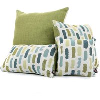 Neue Weiche Gewebte Strukturierte Stoff Grün Blau Weiß Farbe Striche Muster Kissen - 4 Größen Erhältlich Nur Kissenbezug von FurnishingFabrics