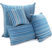 Neuer Weicher Gewebter Chenille-Stoff Blaue Farbe Railroaded Striped Designer Muster Kissen - 4 Größen Erhältlich Inklusive Füllkissen von FurnishingFabrics
