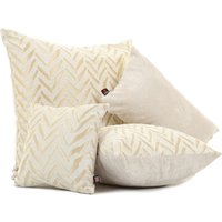 Neues Weiches Gewebtes Chenille-Creme-Beige-Kleines Gestreiftes Design-Muster-stoffkissen - 4 Größen Verfügbar Inklusive Füllkissen von FurnishingFabrics