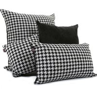 Weich Gewebte Chenille Schwarz Weiße Hunde Hahnentritt Design Muster Stoffkissen - 4 Größen Erhältlich Inklusive Füllkissen von FurnishingFabrics