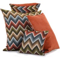 Weich Gewebtes Chenille Lebendiges Orange Rot Blau Grün Chevron Muster Stoff Kissen - 4 Größen Verfügbar Kissenbezug Nur von FurnishingFabrics