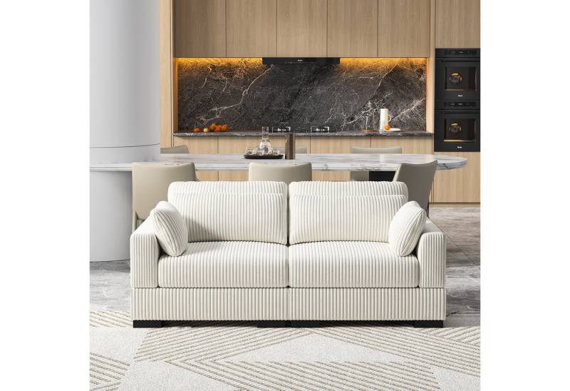 Furnishings Home 2-Sitzer Polstersessel Sofa, Loungesofa, Couch, Polstersofa, Cord Stoff, 180 x 88 x 85 cm, ideal für Wohnzimmer & Schlafzimmer & Büro von Furnishings Home