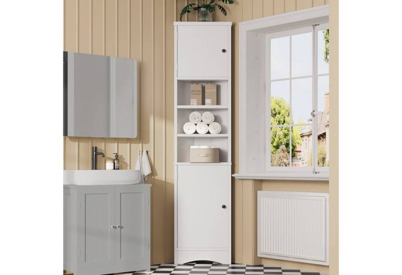 Furnishings Home Badezimmerspiegelschrank Doppeltüren verstellbare Einlegeböden platzsparend (1-St) Doppeltüren verstellbare Einlegeböden platzsparend 36.5 x 24.5 x 170cm von Furnishings Home