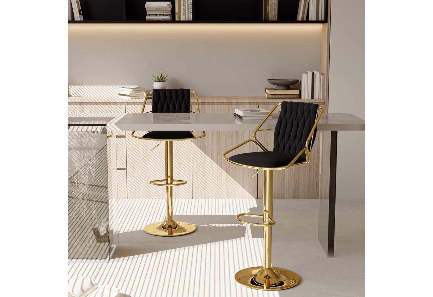 Furnishings Home Barhocker 2er-Set Samtstuhl Hebestuhl (Set, 2er Set) von Furnishings Home