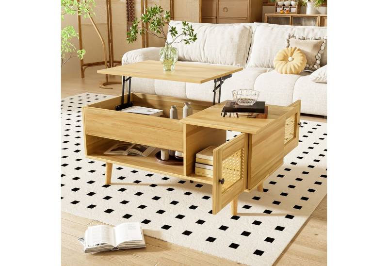 Furnishings Home Couchtisch Ablagetisch funktionales Beistelltisch Breite 103 cm (für Wohnzimmer, 103x50x60 cm), anhebbarer Tischplatte, Verstecktem Stauraum von Furnishings Home