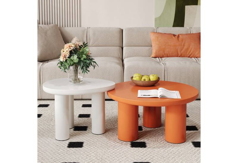Furnishings Home Couchtisch Couchtisch Runder Kaffeetisch, 2tlg. mit MDF, Blt 30kg von Furnishings Home