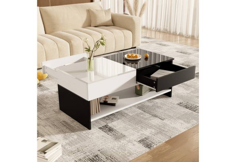 Furnishings Home Couchtisch Moderner,Hochglanz,mit 2 SchubladenundoffenenFächern (1-St), viele StileDesign Wohnzimmer-Sofatisch in Staufach und Heckstaufach von Furnishings Home