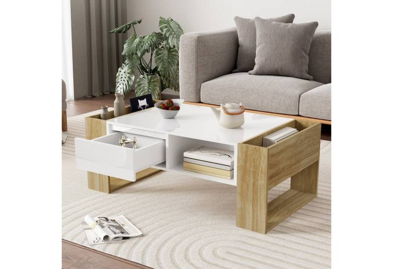 Furnishings Home Couchtisch Moderner,Hochglanz,mit 2 SchubladenundoffenenFächern (1-St), viele StileDesign Wohnzimmer-Sofatisch in Staufach und Heckstaufach von Furnishings Home