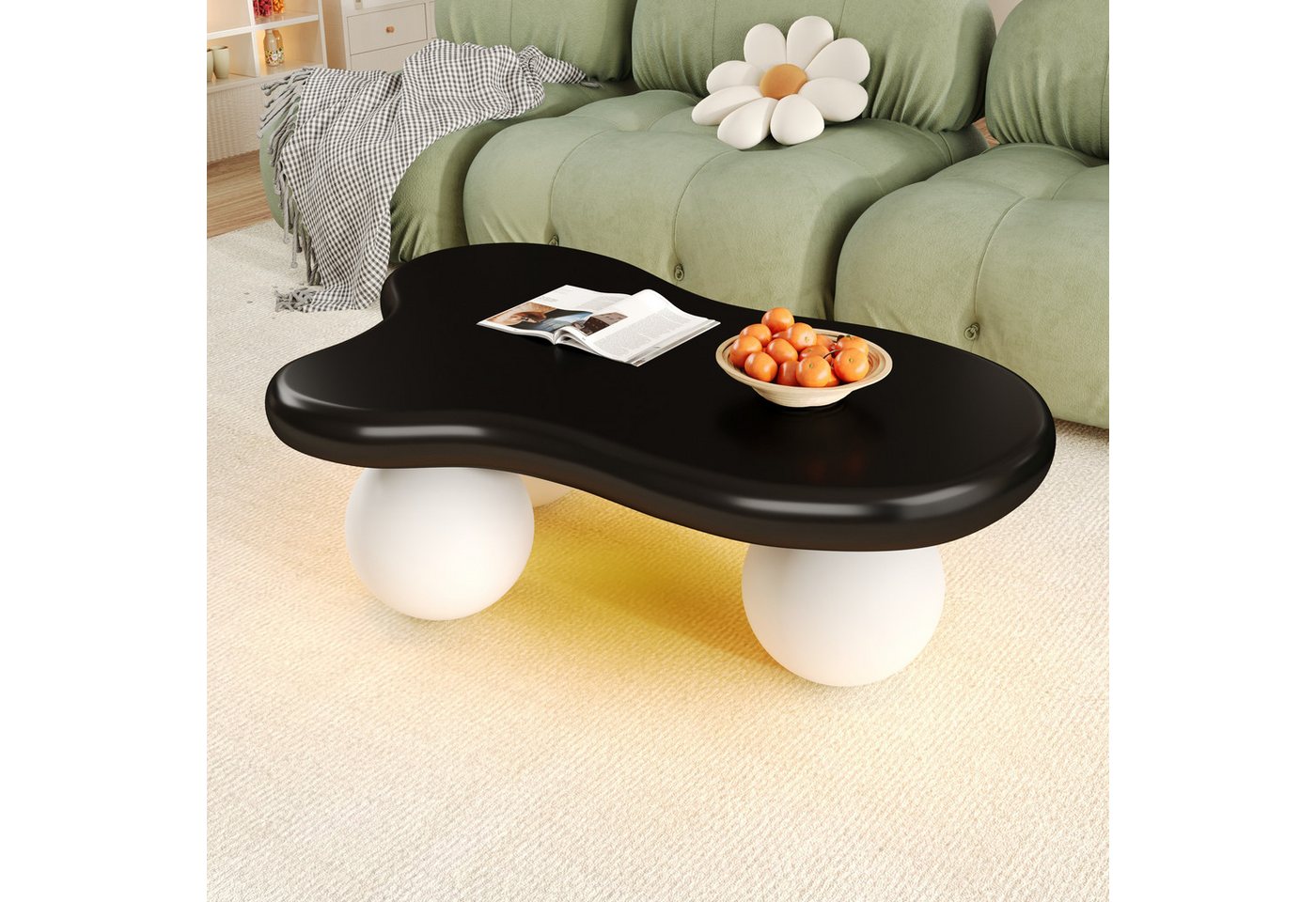 Furnishings Home Couchtisch Schwarzer Wolken mit LED-Beleuchtung, 16 Farben, Rundbein-Design (1-St), Verwendbar als Couchtisch im Wohnzimmer Tisch im Kinderzimmer von Furnishings Home