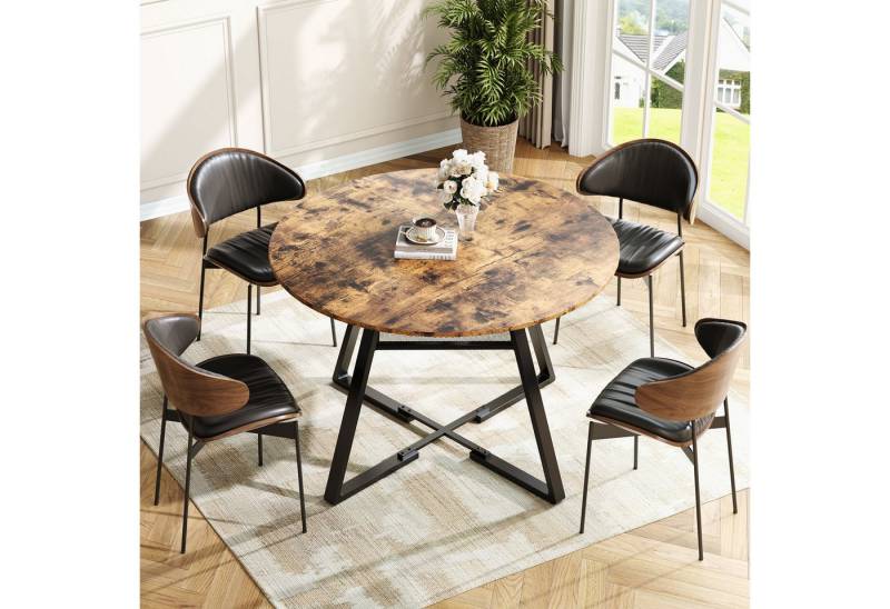 Furnishings Home Esstisch Runder Küchentisch für Wohnzimmertisch 120cm Breite (1-St), Platzsparender Tisch in Holzoptik 120 x 120 x 75 vm von Furnishings Home