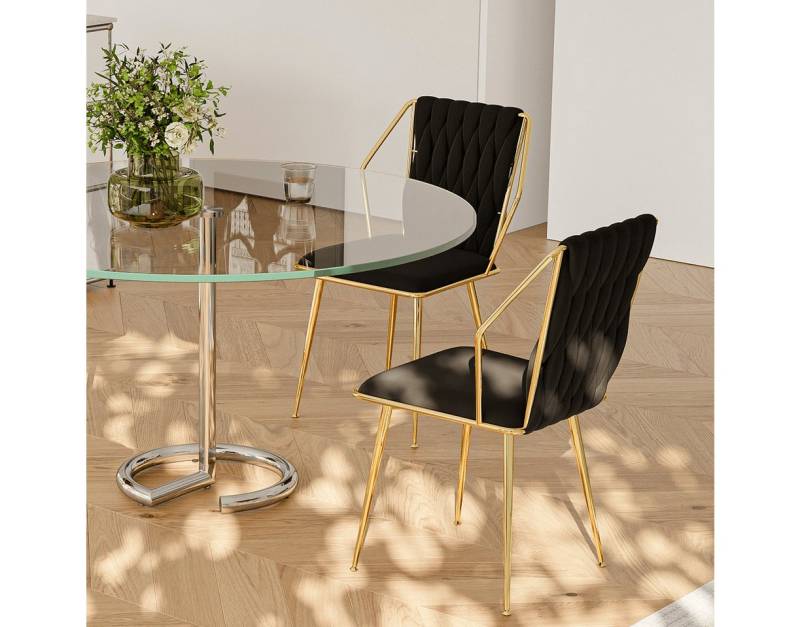 Furnishings Home Esszimmerstuhl 2er-Set 4-Bein-Stuhl Polsterstuhl Metallstuhl (Set) von Furnishings Home