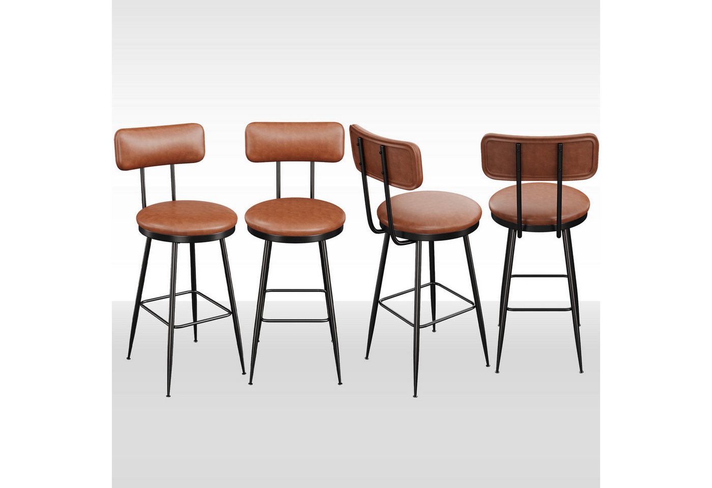Furnishings Home Esszimmerstuhl 4-Fußstuhl Bistrostuhl Küchenstuhl aus Kunstleder (4 St), Polsterstuhl · PU · Metall · Modern · 2er Set/4er Set von Furnishings Home