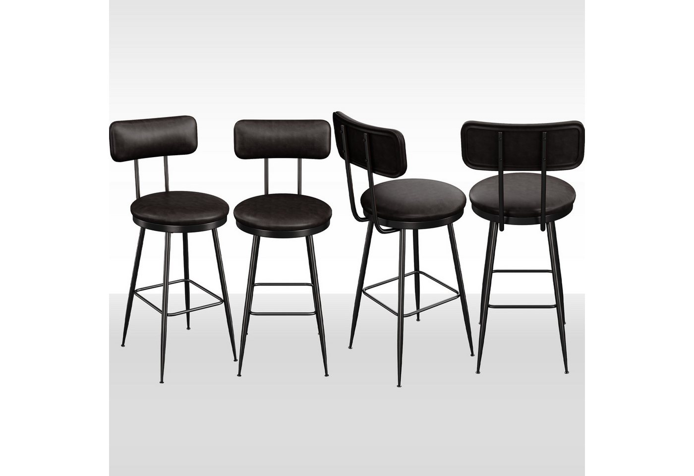 Furnishings Home Esszimmerstuhl 4-Fußstuhl Bistrostuhl Küchenstuhl aus Kunstleder (4 St), Polsterstuhl · PU · Metall · Modern · 2er Set/4er Set von Furnishings Home