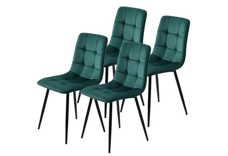 Furnishings Home Esszimmerstuhl 4er-Set Polsterstuhl mit Rückenlehne (4 St), Sitzfläche aus Samt Gestell aus Metall von Furnishings Home