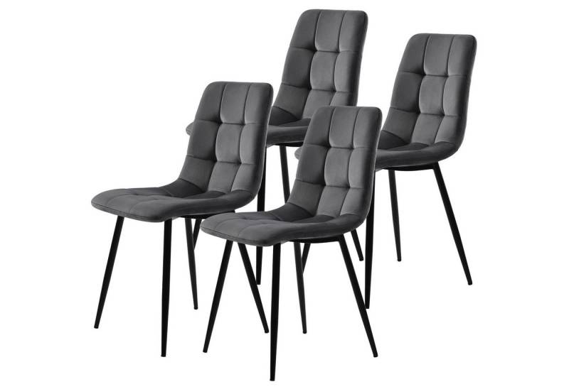 Furnishings Home Esszimmerstuhl 4er-Set Polsterstuhl mit Rückenlehne (4 St), Sitzfläche aus Samt Gestell aus Metall von Furnishings Home