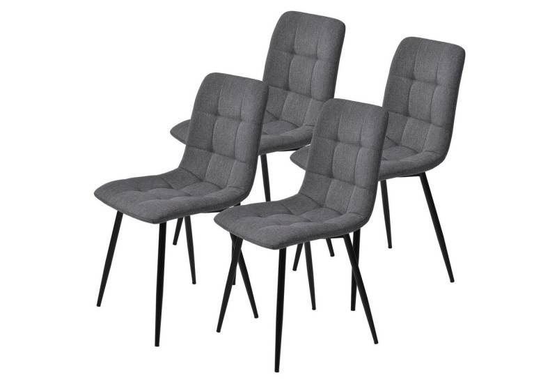 Furnishings Home Esszimmerstuhl Polsterstuhl 4er Set, gepolstert & gesteppt (Sitzgruppe, 4 St), Gestell aus Metall, Küchenstuhl von Furnishings Home